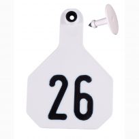 Y-Tex 26# Numbered 4 Star 2-piece Livestock Ear Tags, 50-Pack, 7900026, White