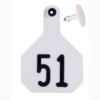 Y-Tex 51# Numbered 4 Star 2-piece Livestock Ear Tags, 75-Pack, 7900051, White