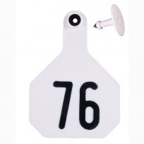 Y-Tex 76# Numbered 4 Star 2-piece Livestock Ear Tags, 100-Pack, 7900076, White