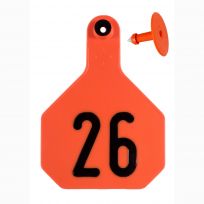 Y-Tex 26# Numbered 4 Star 2-piece Livestock Ear Tags, 50-Pack, 7902026, Orange