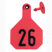 Y-Tex 26# Numbered 4 Star 2-piece Livestock Ear Tags, 50-Pack, 7906026, Red