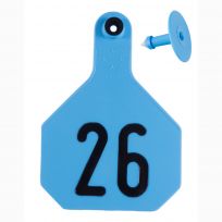 Y-Tex 26# Numbered 4 Star 2-piece Livestock Ear Tags, 50-Pack, 7908026, Blue