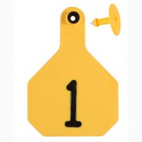 Y-Tex 1# Numbered 4 Star 2-piece Livestock Ear Tags, 25-Pack, 7912001, Yellow