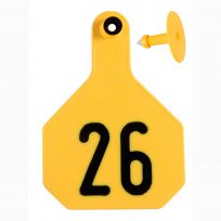 Y-Tex 26# Numbered 4 Star 2-piece Livestock Ear Tags, 50-Pack, 7912026, Yellow