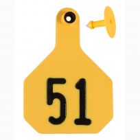 Y-Tex 51# Numbered 4 Star 2-piece Livestock Ear Tags, 75-Pack, 7912051, Yellow