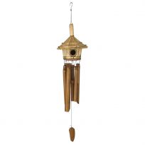 Woodstock Chimes Thatched Roof Birdhouse Bamboo Chime, C707