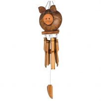 Woodstock Chimes Coco Pig Bamboo Chime, CPIG