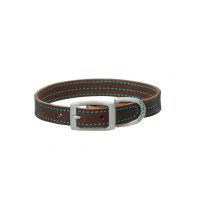 Terrain D.O.G. Bridle Leather Dog Collar, 06-2031-T1-15, Brown / Hurricane Blue, 3/4 IN x 15 IN