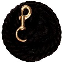 Weaver Equine Cotton Lead Rope with Solid Brass #225 Snap, 35-1910-BK, Black, 5/8 IN x 10 FT