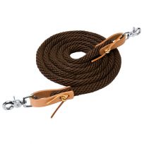 Weaver Equine Poly Roper Reins, 35-2027-S9, Brown, 3/8 IN x 8 FT