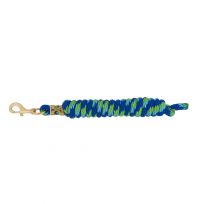 Weaver Equine Poly Lead Rope with A Solid Brass #225 Snap, 35-2100-B23, Blue / Turquoise / Green, 5/8 IN x 10 FT