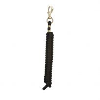Weaver Equine Poly Lead Rope with a Solid Brass #225 Snap, 35-2100-S1, Black, 5/8 IN x 10 FT