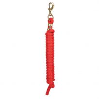 Weaver Equine Poly Lead Rope with a Solid Brass #225 Snap, 35-2100-S2, Red, 5/8 IN x 10 FT