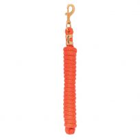 Weaver Equine Poly Lead Rope with A Solid Brass #225 Snap, 35-2100-S45, Orange, 5/8 IN x 10 FT