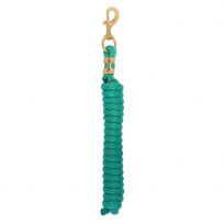 Weaver Equine Poly Lead Rope with A Solid Brass #225 Snap, 35-2100-S46, Emerald Green, 5/8 IN x 10 FT