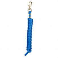 Weaver Equine Poly Lead Rope with a Solid Brass #225 Snap, 35-2100-S4, Blue, 5/8 IN x 10 FT