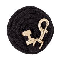Weaver Equine Value Lead Rope with Brass Plated #225 Snap, 35-2155-S1, Black, 5/8 IN x 8 FT