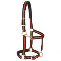 Weaver Equine Padded Adjustable Chin and Throat Snap Halter, 35-7735-RD, Red, 1 IN