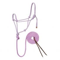 Weaver Equine Diamond Braid Rope Halter and Lead, 35-7800-R17, Lavender / Mint / Gray