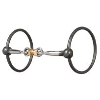 Weaver Equine Ring Snaffle Bit with Sweet Iron Dogbone Mouth with Copper Inlay, CA-1885