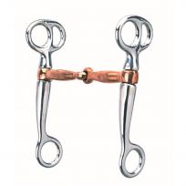 Weaver Equine Tom Thumb Snaffle Bit with Copper Plated Mouth, Chrome Plated, CA-3850, 5 IN