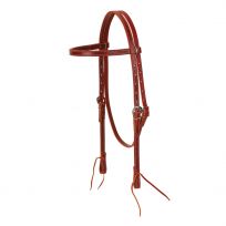 Weaver Equine Latigo Leather Browband Headstall, 10-0092, Burgundy, Average