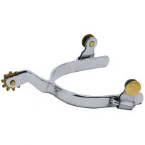 Weaver Equine Men's Roping Spurs with Plain Band, Chrome, 25515-52-06