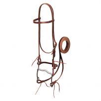Weaver Equine Latigo Leather Browband Bridle with Single Cheek Buckle, 20-0350, Burgundy, Pony