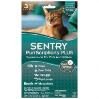 Sentry PurrScriptions Plus Flea & Tick Squeeze-On for Cats Under 5 LB, 01980