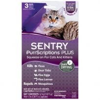 Sentry PurrScriptions Plus Flea & Tick Squeeze-On for Cats Over 5 LB, 01981