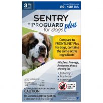 Sentry FiproGuard Plus Dog Flea & Tick Squeeze-On for 89 - 132 LB Dogs, 03427