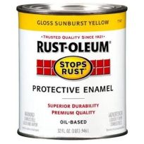RUST-OLEUM Stops Rust Oil-Based Protective Enamel, 7747502, Gloss Sunburst Yellow, 1 Quart