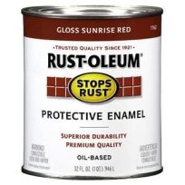 RUST-OLEUM Stops Rust Oil-Based Protective Enamel, 7762502, Gloss Sunrise Red, 1 Quart