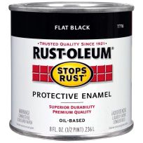 RUST-OLEUM Stops Rust Oil-Based Protective Enamel, 213673, Flat Black, 1/2 Pint