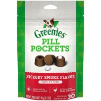 Greenies Pill Pockets Hickory Smoke Flavor Dog Treats, 10100649, 3.2 OZ Bag