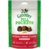 Greenies Pill Pockets Hickory Smoke Flavor Dog Treats, 10100653, 7.9 OZ Bag