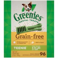 Greenies Grain Free Natural Dog Dental Care Dog Treats for Teenie Dogs, 10122358, 27 OZ Bag