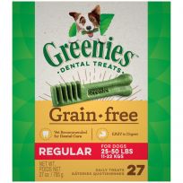 Greenies Grain Free Natural Dog Dental Care Dog Treats for Regular Dogs, 10122363, 27 OZ Bag