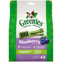 Greenies Natural Dog Dental Care Dog Treats Blueberry Flavor for Teenie Dogs, 10122444, 12 OZ Bag