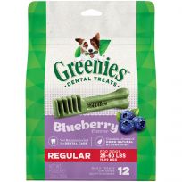 Greenies Natural Dog Dental Care Dog Treats Blueberry Flavor for Regular Dogs, 10122448, 12 OZ Bag
