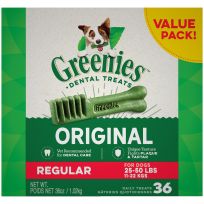 Greenies Original Natural Dog Dental Care Dog Treats for Regular Dogs, 10123660, 36 OZ Bag