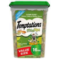 Temptations Crunchy and Soft Cat Treats Catnip Fever Flavor, 10141206, 16 OZ Tub