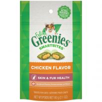 Greenies Skin & Fur  Crunchy and Soft Natural Cat Treats, Chicken Flavor, 10153209, 2.1 OZ Bag