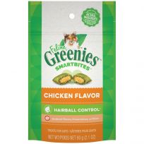 Greenies Hairball Control Crunchy and Soft Natural Cat Treats, Chicken Flavor, 10153213, 2.1 OZ Bag