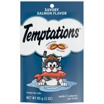 Temptations Classic Crunchy and Soft Cat Treats Savory Salmon Flavor, 10162833, 3 OZ Bag