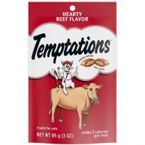 Temptations Classic Crunchy and Soft Cat Treats Hearty Beef Flavor, 10168528, 3 OZ Bag