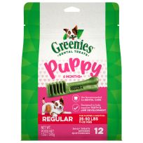 Greenies Natural Dog Dental Care Dog Treats for Puppies 6+ Months and Regular Dogs, 10171902, 12 OZ Bag