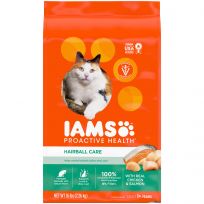 IAMS Adult Hairball Care Dry Cat Food with Chicken and Salmon Cat Kibble, 10178577, 16 LB Bag