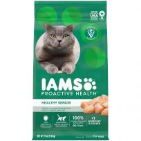 IAMS Healthy Senior Dry Cat Food with Chicken Kibble, 10178683, 7 LB Bag