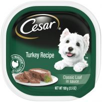 Cesar Soft Wet Dog Food Classic Loaf in Sauce Turkey Recipe, 10179851, 3.5 OZ Pouch